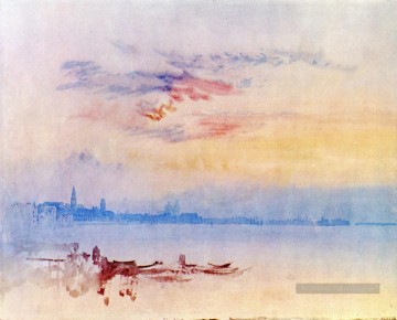 En regardant vers l’est depuis le Guidecca Sunrise paysage Joseph Mallord William Turner Venise Peinture à l'huile